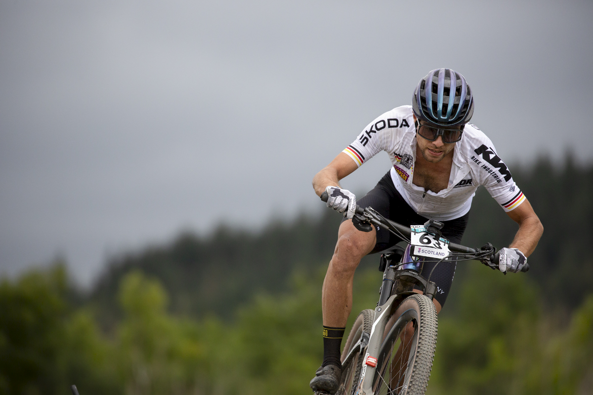 2023 UCI Cycling World Championships - Mountain Bike - Elite Men - German Julian Schelb takes on the course