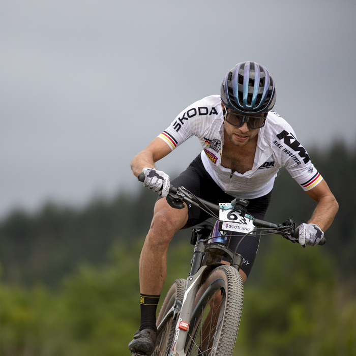 2023 UCI Cycling World Championships - Mountain Bike - Elite Men - German Julian Schelb takes on the course