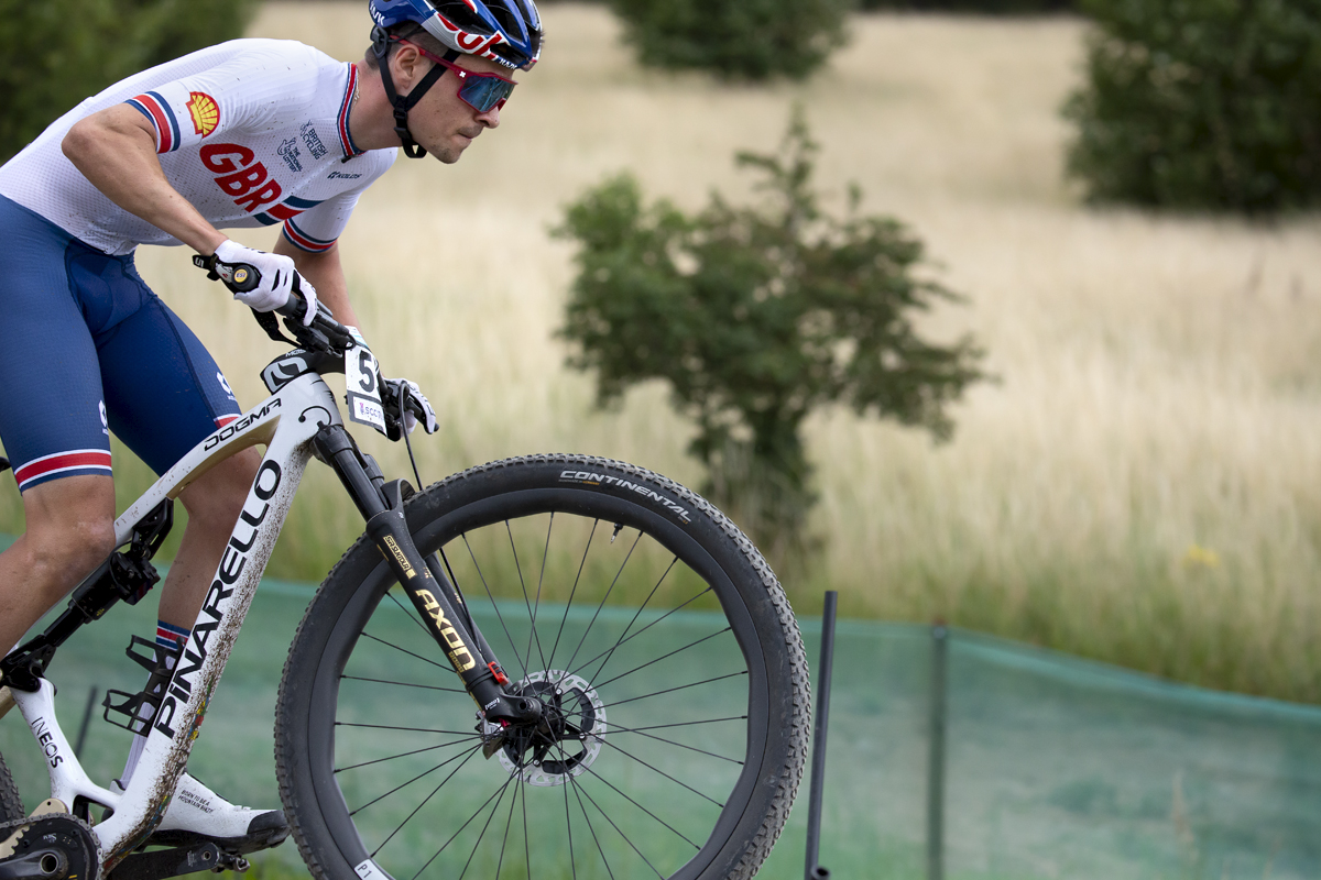 2023 UCI Cycling World Championships - Mountain Bike - Elite Men - A side view of Great Britain’s Tom Pidcock as he tackles a steep climb