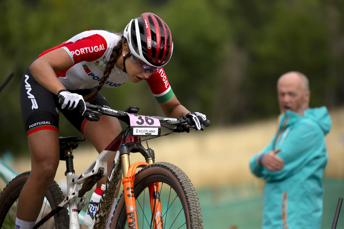 2023 UCI Cycling World Championships - Mountain Bike - Elite Women - Raquel Queirós from Portugal races in the competition