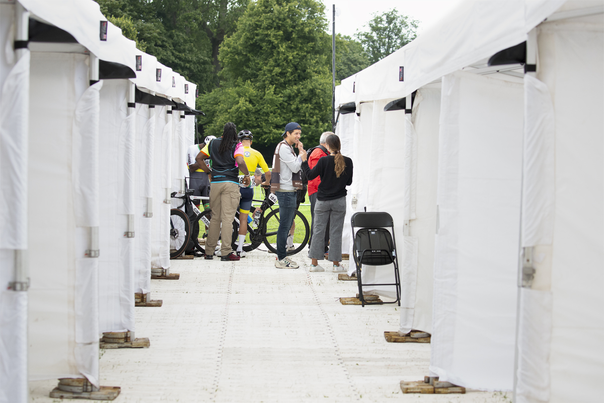 2023 UCI Cycling World Championships - Road Race - Elite Men - Officials test Competitor’s bikes before the start of the race