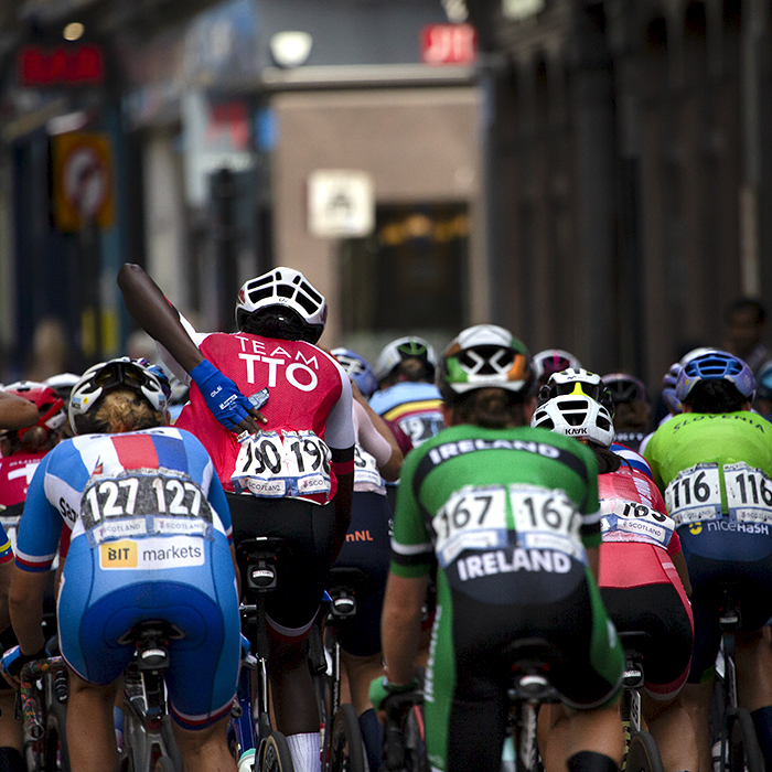 2023 UCI Cycling World Championships - Road Race - Elite Women - Teniel Campbell of Trinidad and Tobago reaches for a gel