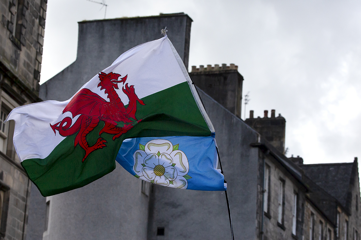 2023 UCI Cycling World Championships - Time Trial - Elite Men - The flags of Wales and Yorkshire are flown