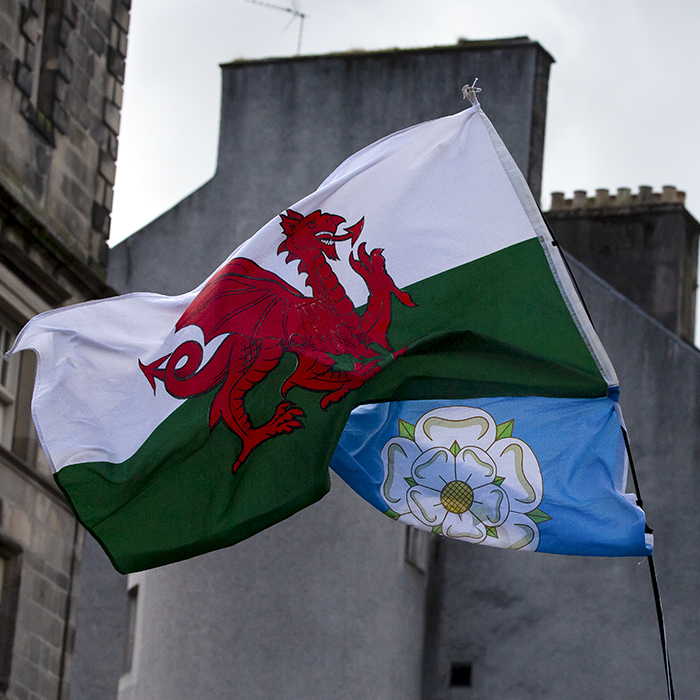 2023 UCI Cycling World Championships - Time Trial - Elite Men - The flags of Wales and Yorkshire are flown