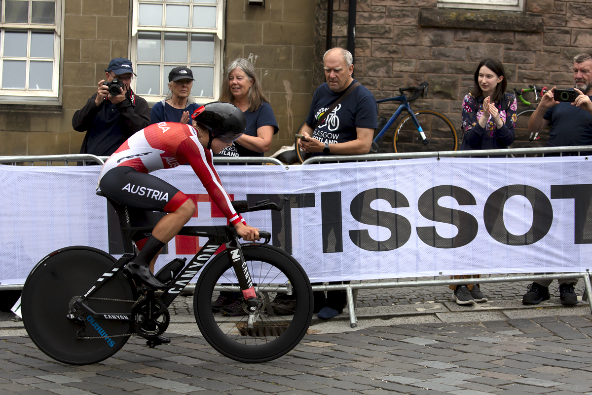 2023 UCI Cycling World Championships - Time Trial - Elite Women - Austria’s Christine Schweinberger takes on the course in Stirling