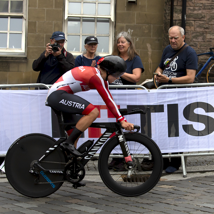 2023 UCI Cycling World Championships - Time Trial - Elite Women - Austria’s Christine Schweinberger takes on the course in Stirling