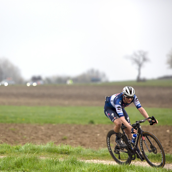 Amstel Gold Race 2023 - Stan van Tricht of Soudal - Quick Step rides down Scheumerweg