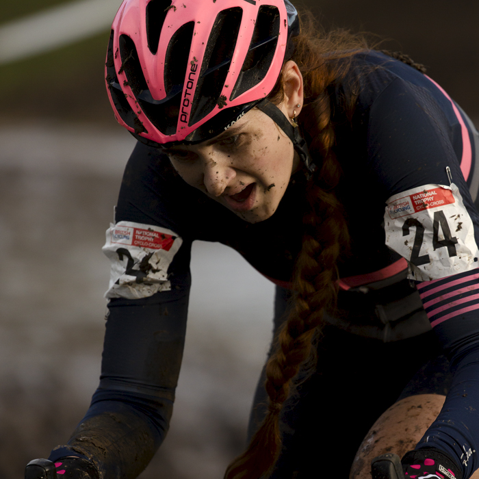 British National Cyclo-Cross Championships 2023 - Cassandra Mackintosh shows determination as she tackles the course