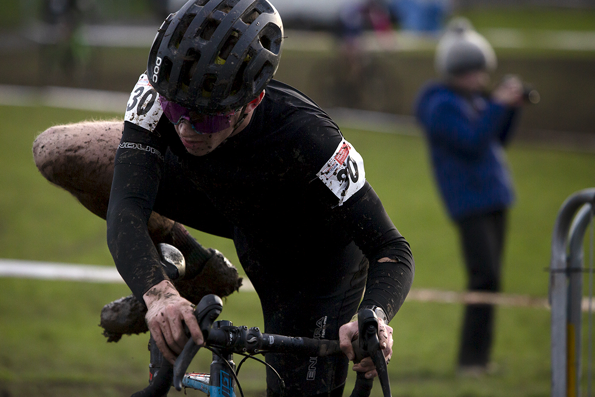 British National Cyclo-Cross Championships 2023 - Matthew Wilson climbs back onto his bike