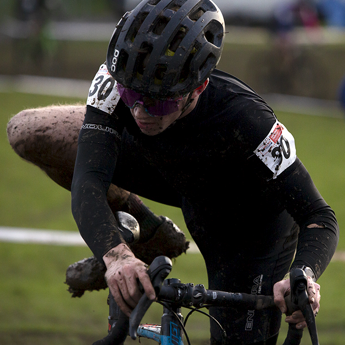 British National Cyclo-Cross Championships 2023 - Matthew Wilson climbs back onto his bike