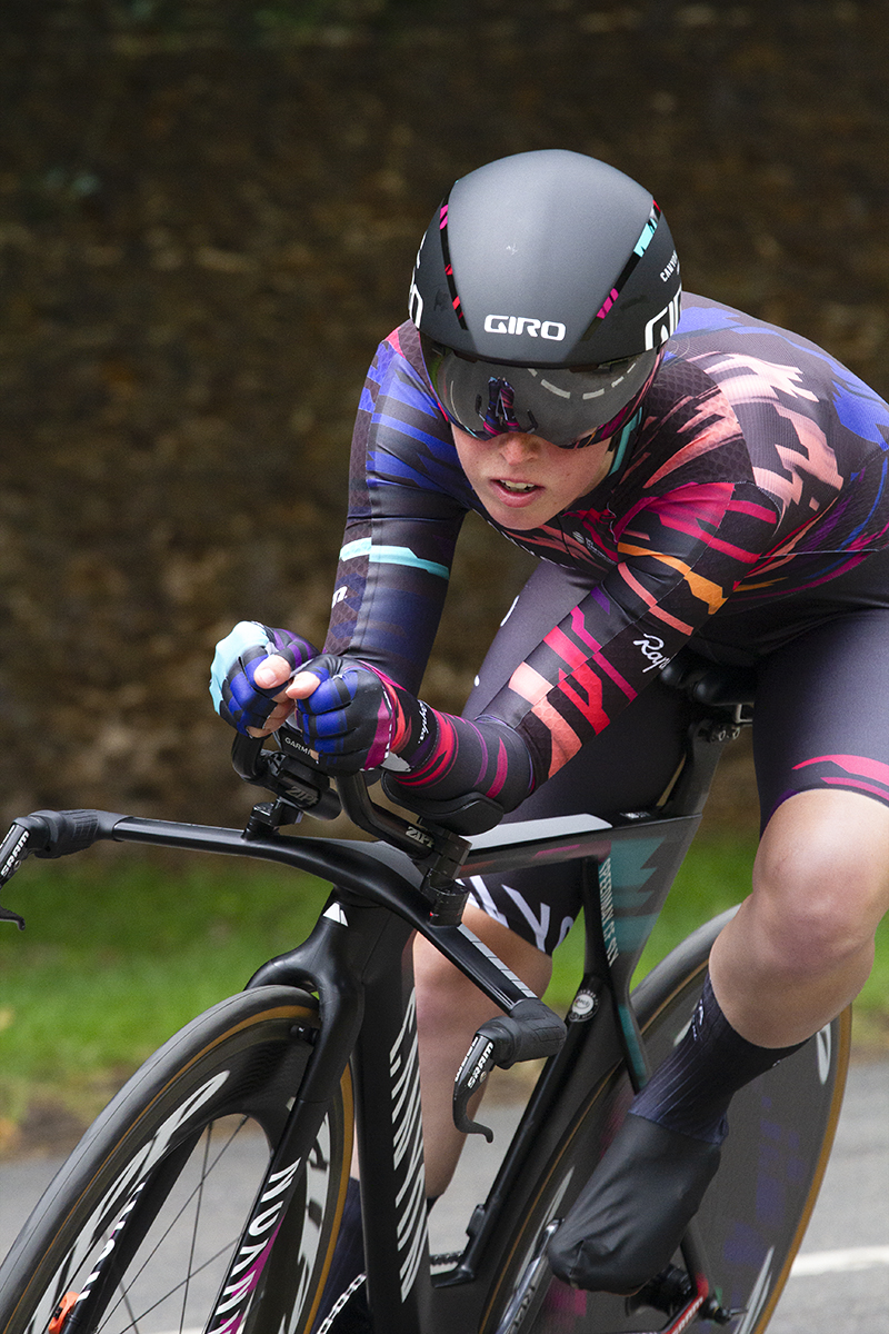 British National Road Championships 2019 - Alice Barnes rounds a corner on the Sandringham Estate course