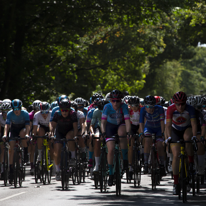 British National Road Championships 2019 - The women’s race passes down hedge lined roads