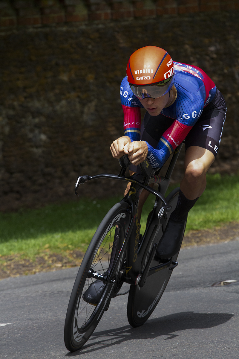 British National Road Championships 2019 - Tom Pidcock rounds a corner in the U23 Men’s Time Trial