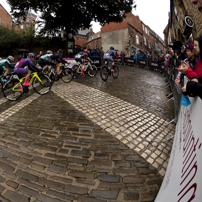 British National Road Championships 2021 - Women’s Road Race - The race reaches the top of Michaelgate