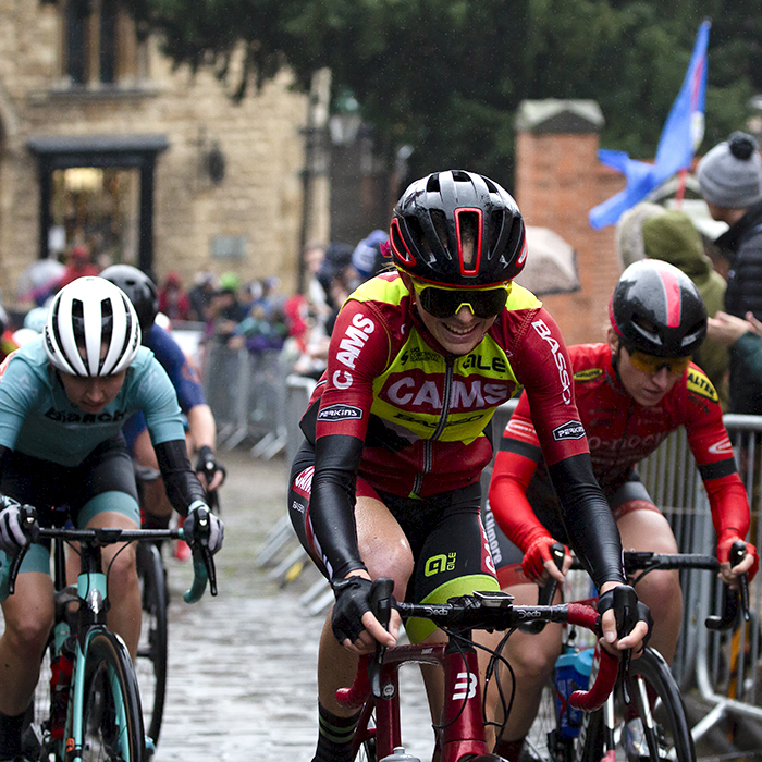 British National Road Championships 2021 - Women’s Road Race - Beckie Storrie of CAMS-Basso tackles the cobbles