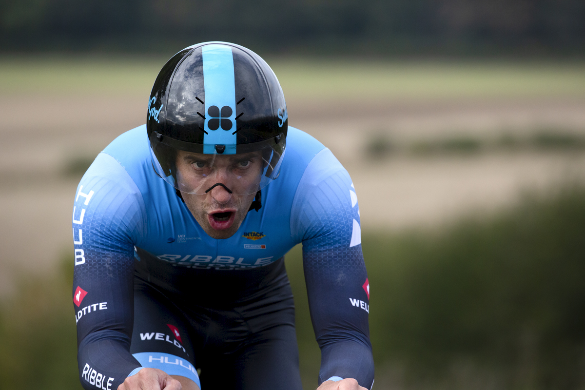 British National Road Championships 2022 - Men’s Time Trial - Close up of Gruffudd Lewis of Ribble Weldtite Pro Cycling during the event