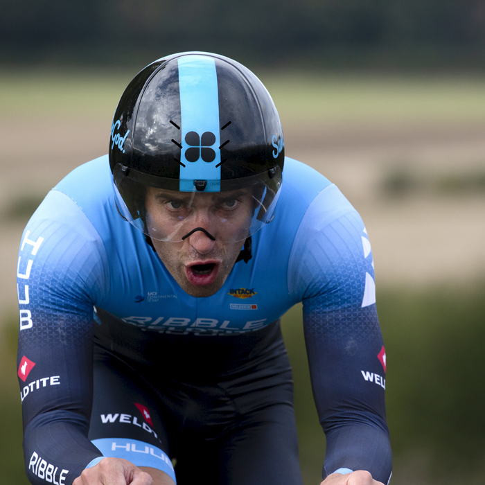 British National Road Championships 2022 - Men’s Time Trial - Close up of Gruffudd Lewis of Ribble Weldtite Pro Cycling during the event