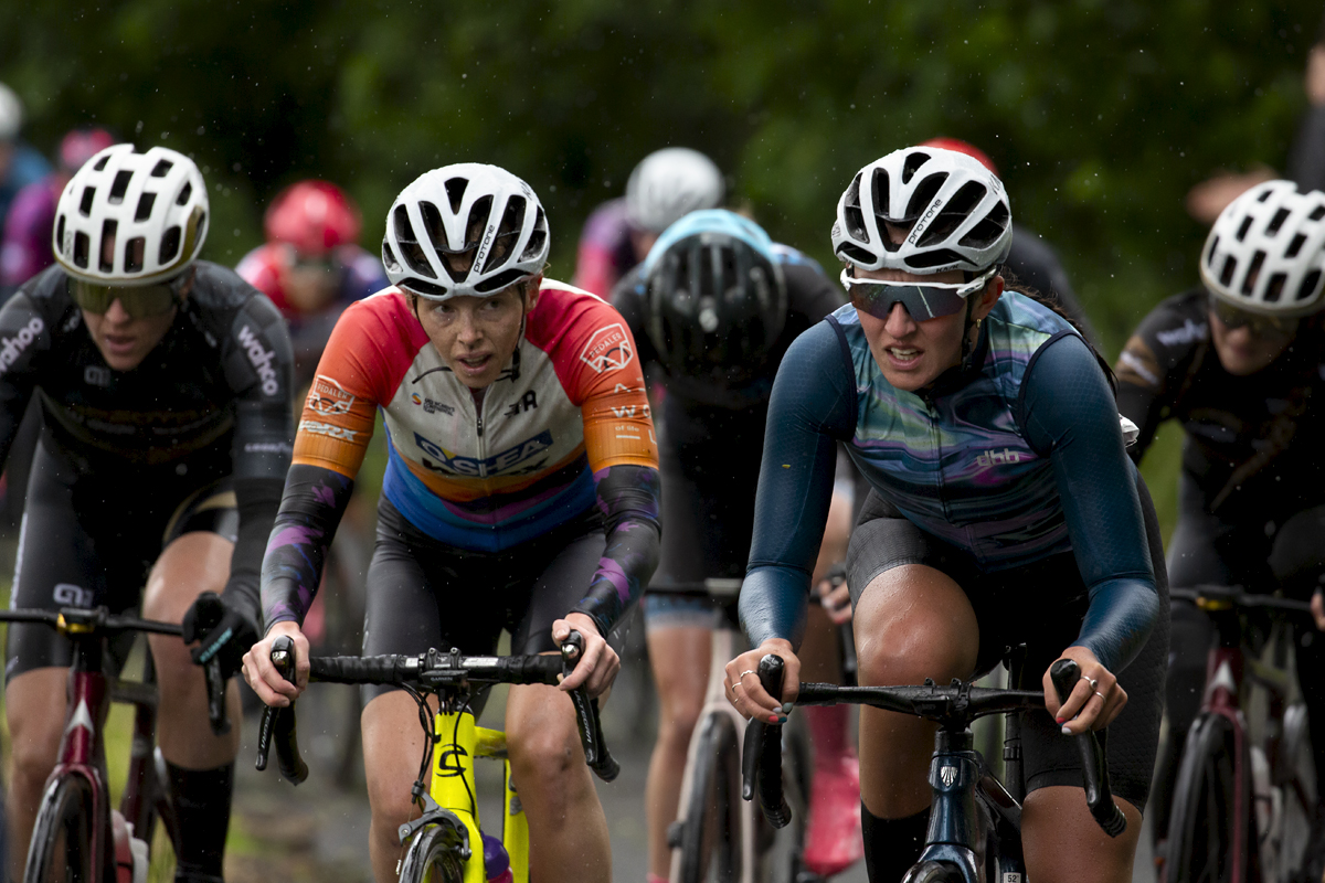 British National Road Championships 2022 - Women’s Road Race - Francesca Morgans-Slader of AWOL-O’Shea and Savannah Morgan climb the hill