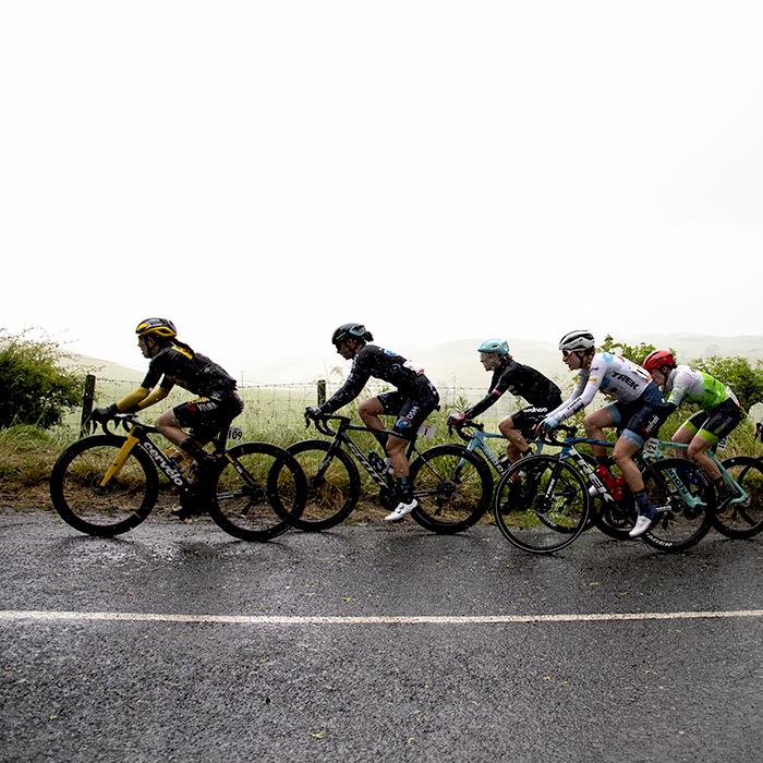 British National Road Championships 2022 - Women’s Road Race - The race from the side in the driving rain