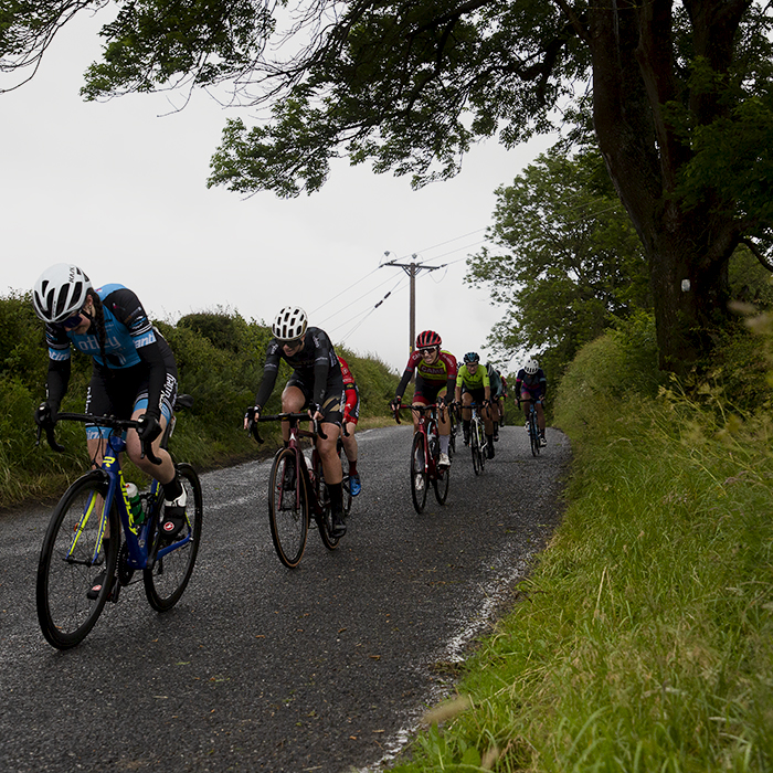 British National Road Championships 2022 - Women’s Road Race -  A group of riders crests the hill