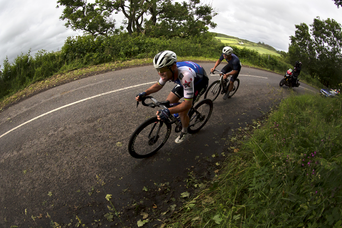 British National Road Championships 2022 - Men’s Road Race - Mark Cavendish of Quick-Step Alpha Vinyl Team ahead of the peloton on the final lap