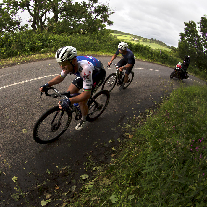 British National Road Championships 2022 - Men’s Road Race - Mark Cavendish of Quick-Step Alpha Vinyl Team ahead of the peloton on the final lap