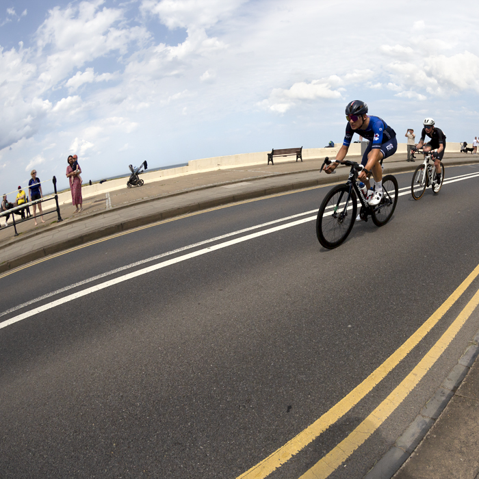 British National Road Championships 2023 - Men’s Road Race - Josh Golliker of Equipe continentale Groupama-FDJ races down the sea front