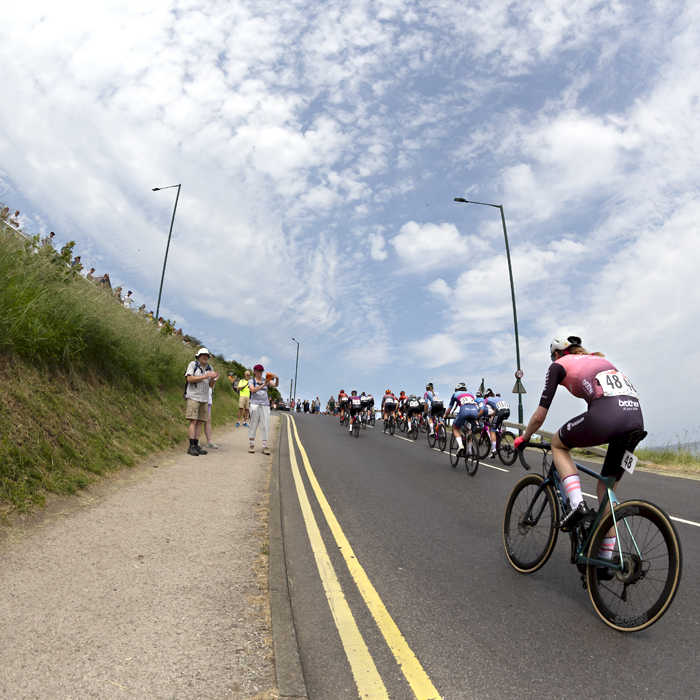 British National Road Championships 2023 - Women’s Road Race - Ruth Shier from Hutchinson-Brother UK makes her way back onto the rear of the peloton on the hill climb