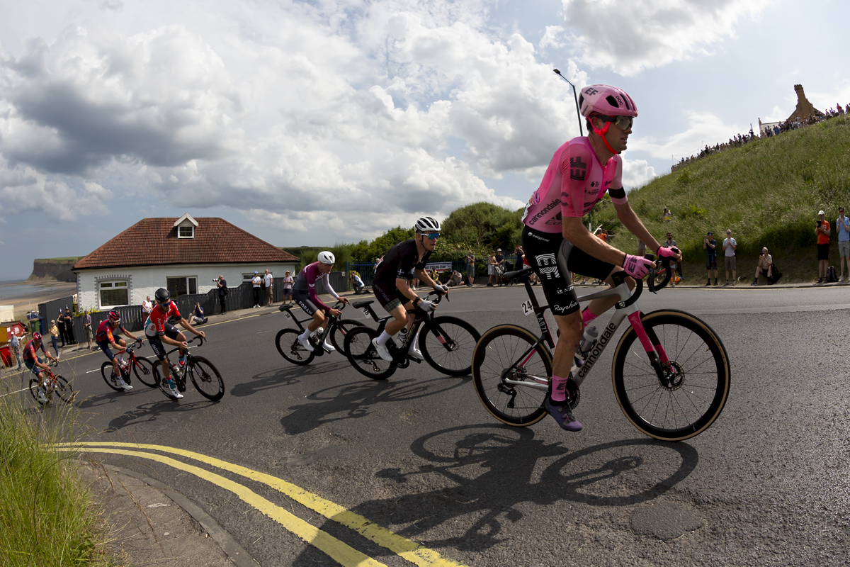 British National Road Championships 2023 - Men’s Road Race - Simon Carr of EF Education Easypost climbs the hill