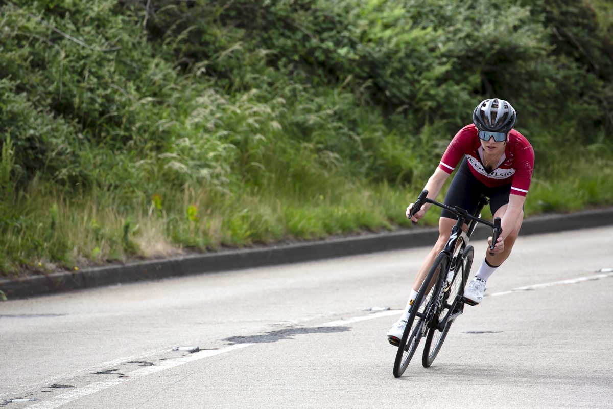 British National Road Championships 2023 - Women’s Road Race - Tess Lawson of Martigny VC Excelsior descends Saltburn Bank