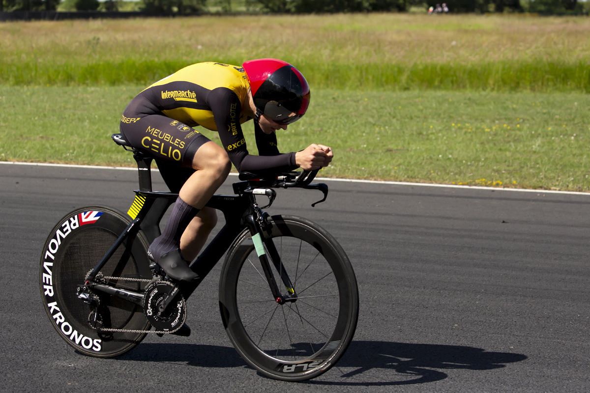 British National Road Championships 2023 - Women’s U23 Time Trial - Lucy Gadd of Stade Rochelais Charente-Maritime in an aero tuck