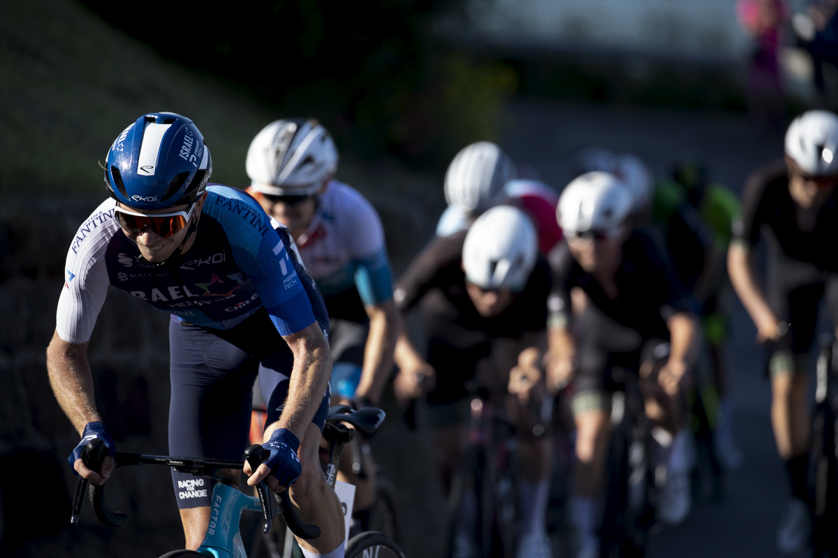 British National Road Championships 2024 - Men’s Road Race - Mason Hollyman pushes up the hill in Saltburn-by-the-Sea