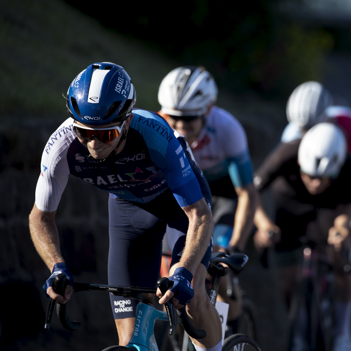 British National Road Championships 2024 - Men’s Road Race - Mason Hollyman pushes up the hill in Saltburn-by-the-Sea