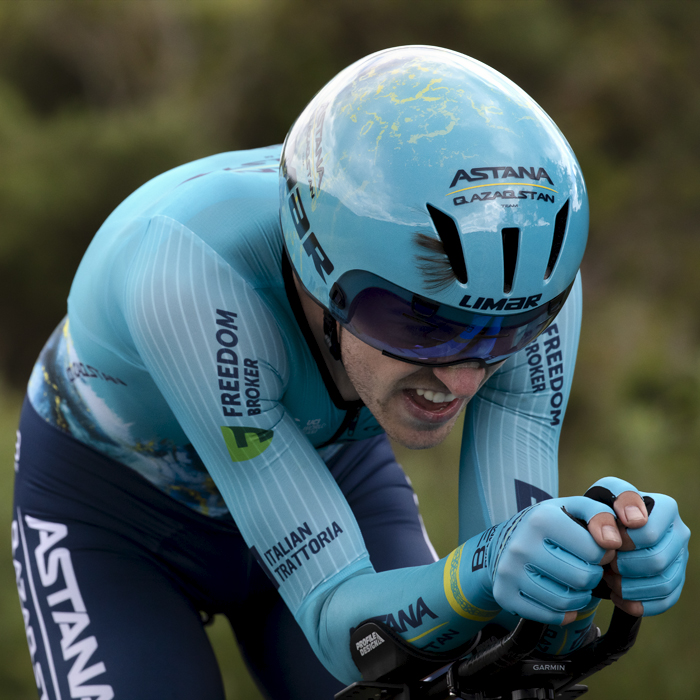 British National Road Championships 2024 -  Men’s Time Trial - Max Walker grimaces as he takes part in the time trial