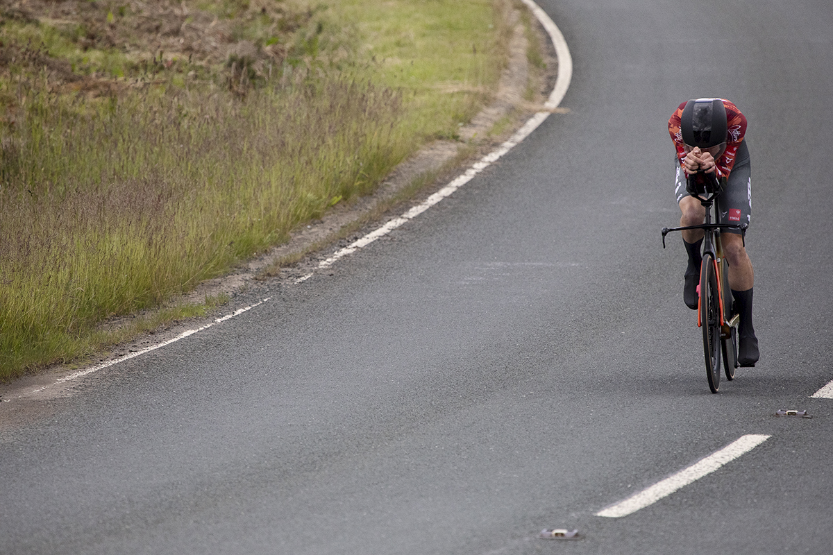 British National Road Championships 2024 - Men’s U23 Time Trial - Mattie Dodd tucks in his head and pushes forward