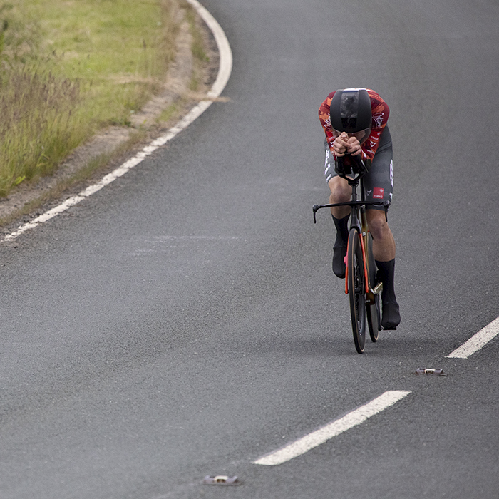 British National Road Championships 2024 - Men’s U23 Time Trial - Mattie Dodd tucks in his head and pushes forward