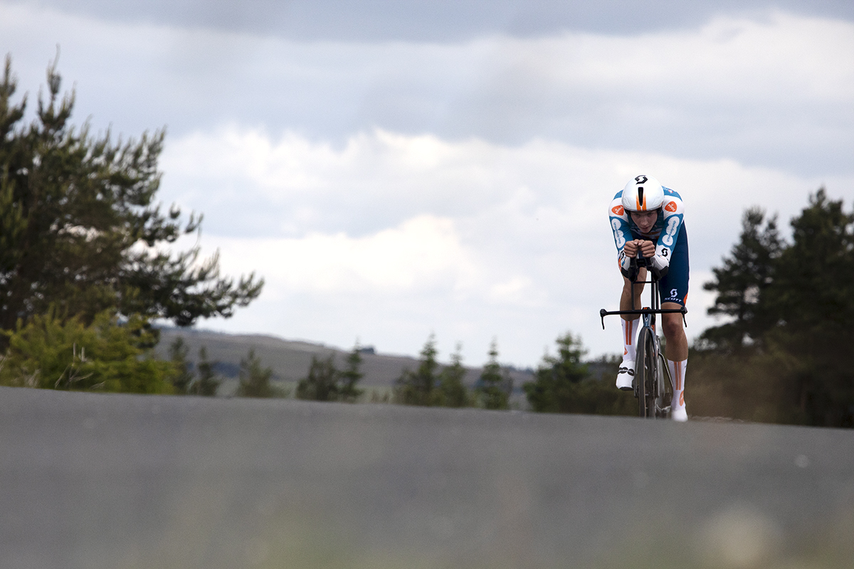 British National Road Championships 2024 - Men’s U23 Time Trial - Oliver Peace crests Waithwith Bank