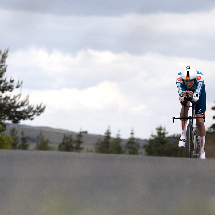 British National Road Championships 2024 - Men’s U23 Time Trial - Oliver Peace crests Waithwith Bank