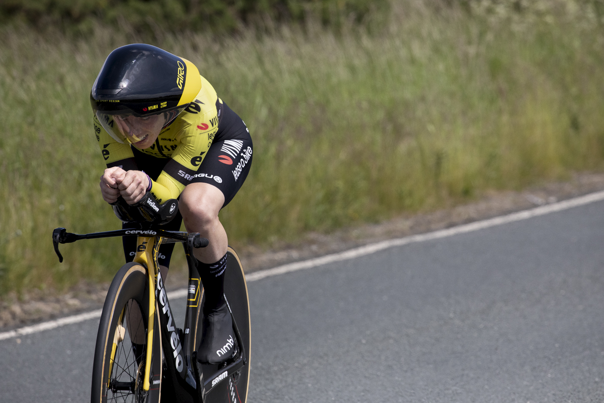 British National Road Championships 2024 -  Women’s Time Trial - Anna Henderson of Visma lease-a-bike in an aero tuck