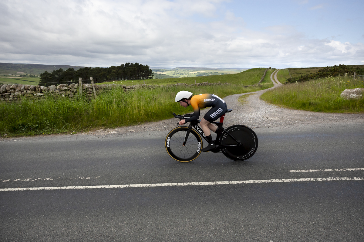 British National Road Championships 2024 -  Women’s Time Trial - Anna Morris passes by a lane end that winds its way into the countryside