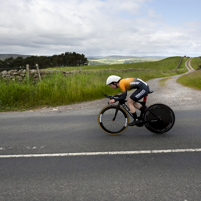 British National Road Championships 2024 -  Women’s Time Trial - Anna Morris passes by a lane end that winds its way into the countryside