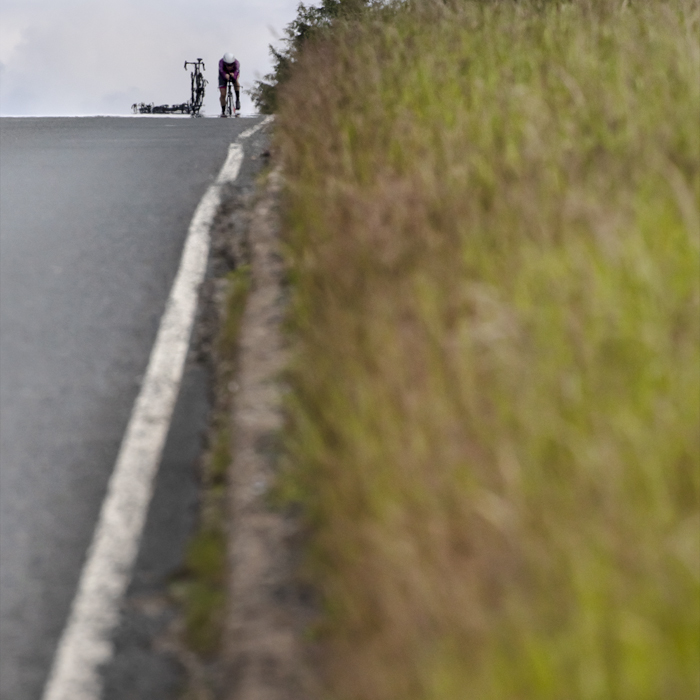 British National Road Championships 2024 -  Women’s Time Trial - A Loughborough Lightning rider begins the descent of Hagworm Hill