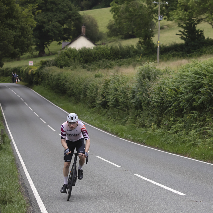 British National Road Championships 2025 - Road Race - Men - Alex Franks of Raptor Factory Racing pushes on through the Welsh countryside
