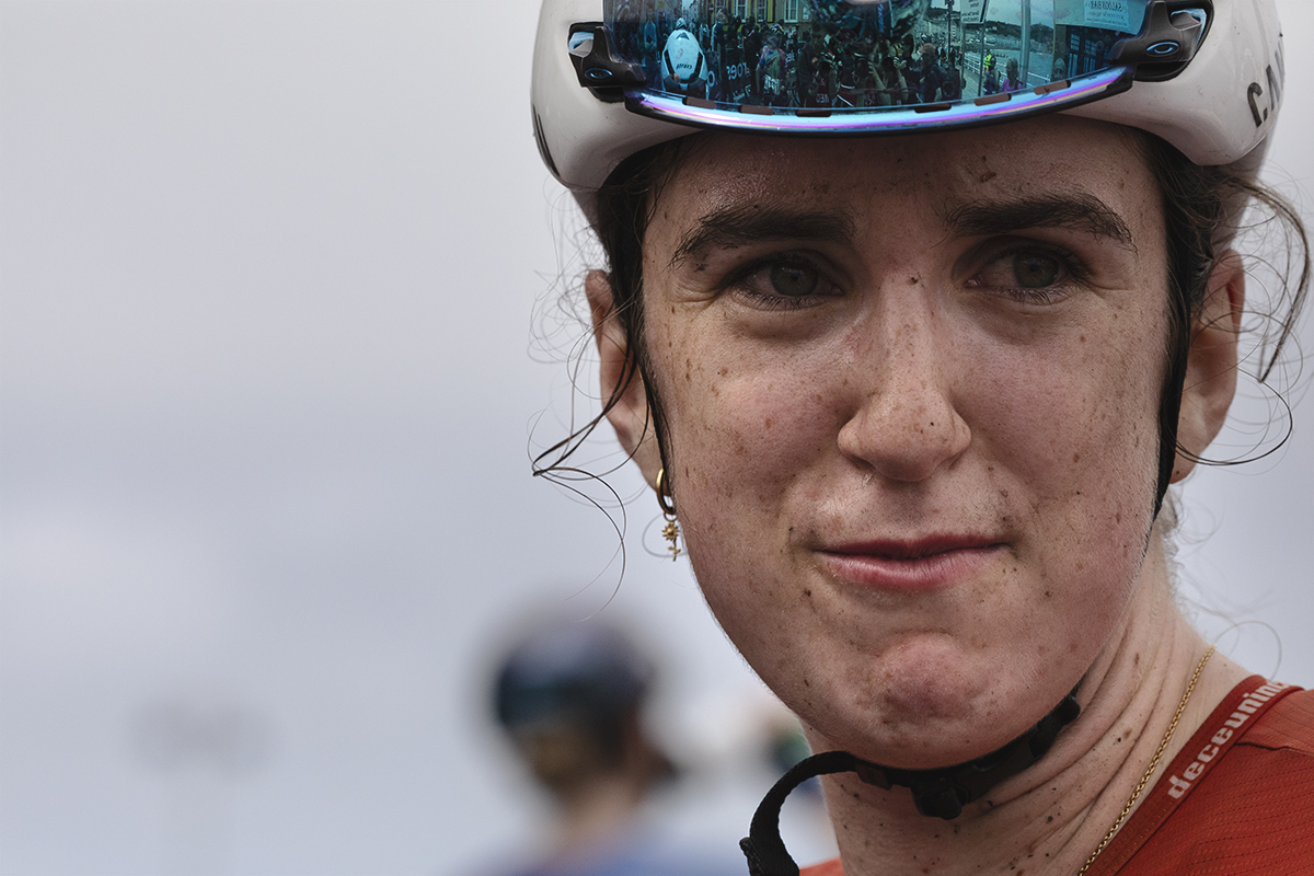 British National Road Championships 2025 - Road Race - Women - portrait of an emotional Millie Couzens of TeamFenix-Deceuninck moments after the race as her achievement begins to sink in