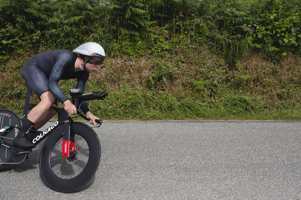 British National Road Championships 2025 - Time Trial - U23 Men - Josh Charlton on the lanes of Wales during the event