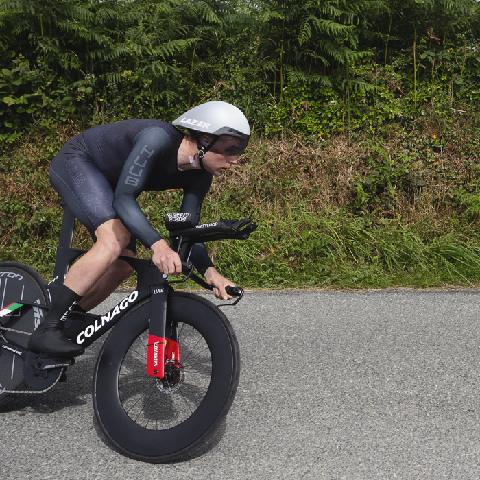 British National Road Championships 2025 - Time Trial - U23 Men - Josh Charlton on the lanes of Wales during the event