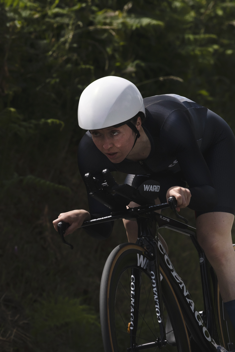 British National Road Championships 2025 - Time Trial - Elite Women - Anna Morris concentrates as she takes on a descent