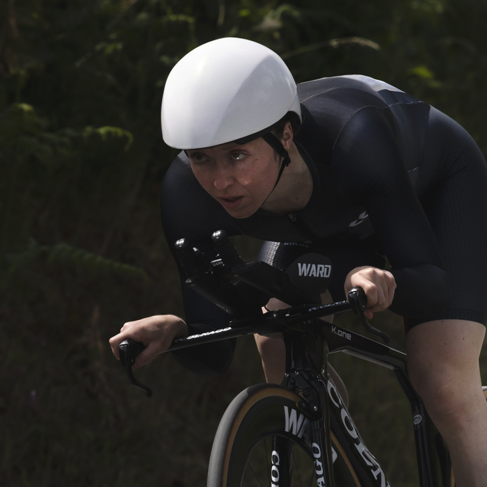 British National Road Championships 2025 - Time Trial - Elite Women - Anna Morris concentrates as she takes on a descent