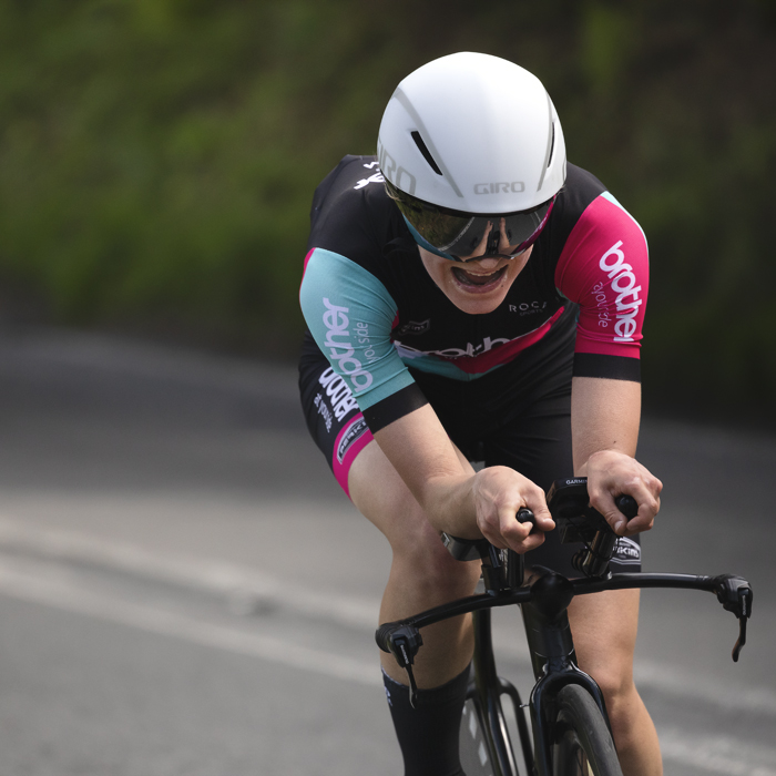British National Road Championships 2025 - Time Trial - U23 Women - Noemie Thomson of Brother UK - On Form grimaces with effort during the time trial