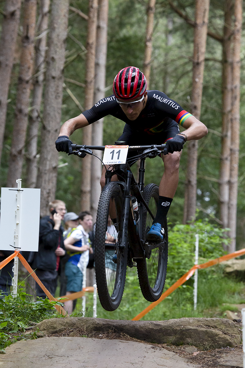 Birmingham 2022 - XXII Commonwealth Games - Mountain Bike - Men -Alexandre Mayer of Mauritus takes a jump